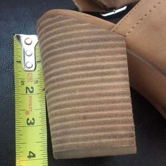 Dolce Vita Brista Tan Peep toe Stacked Block heel Bootie sandal size 10 - Picture 11 of 11